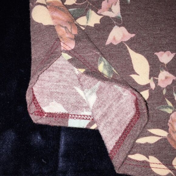 Floral Pocket Dress Sz M 12 PM by Mon Ami Long Sleeve Crew Neck - Picture 7 of 8